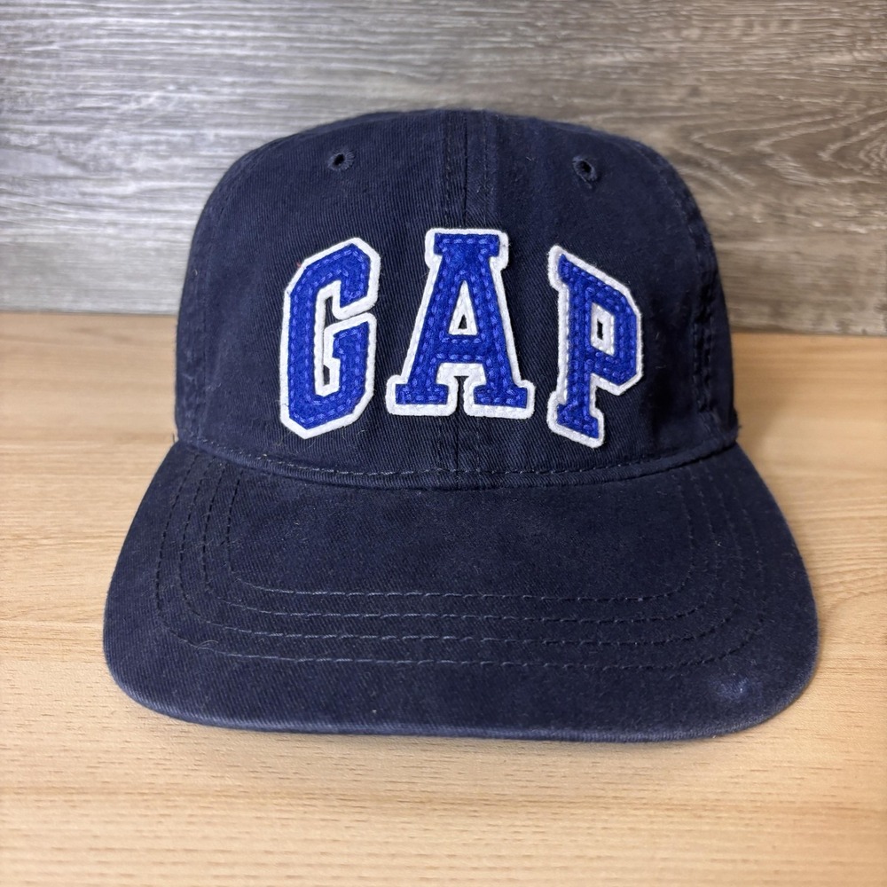 GAP Hat Cap Strap Back Mens Small Medium Navy Blue Baseball Embroidered Logo